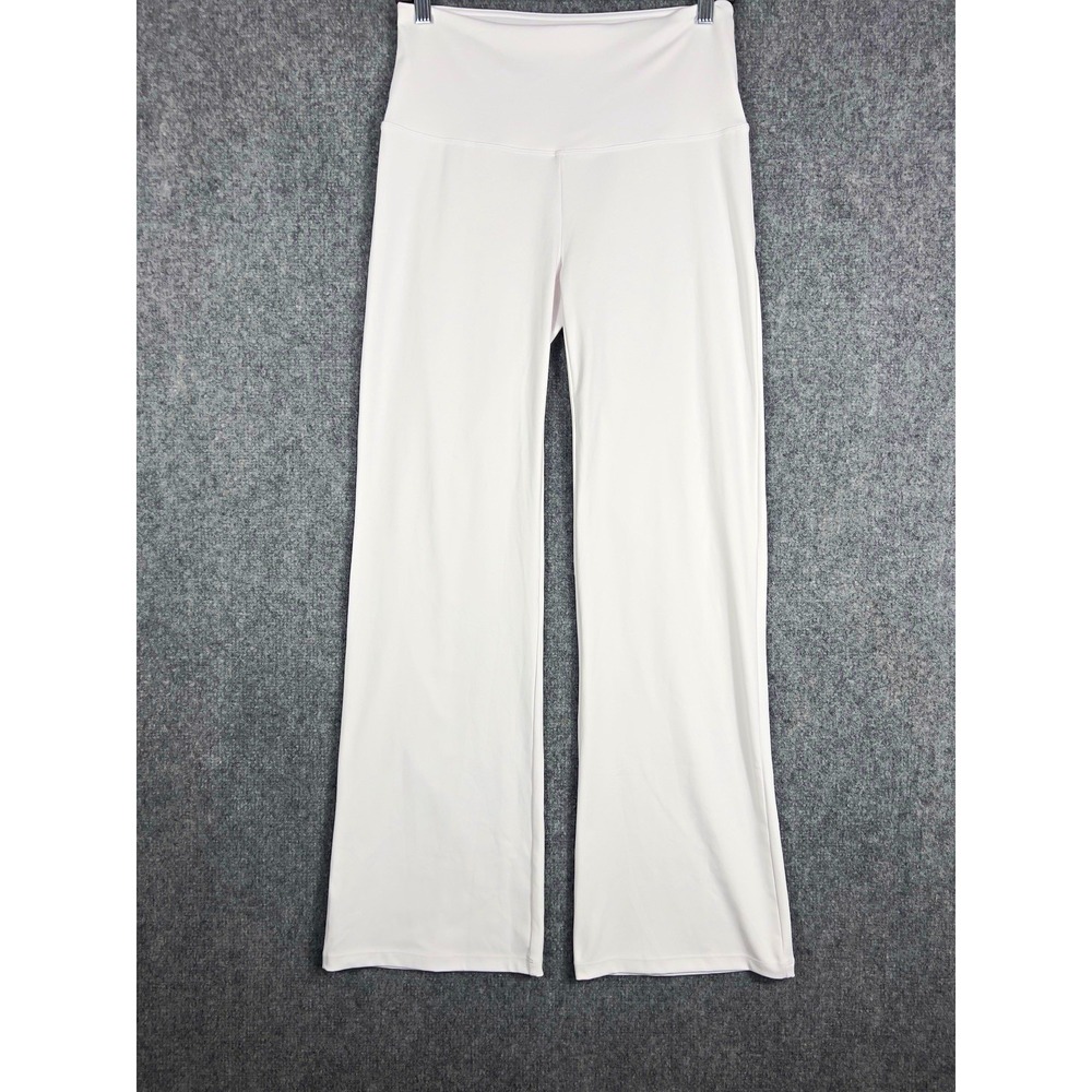 ododos Women's White High Rise Flare Yoga Leggings M Stretch Elastic Waist